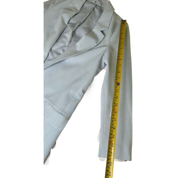 All Saints Aleida Blazer Women's US 0 XS Light Blue Jersey Open Front Jacket - Picture 8 of 11